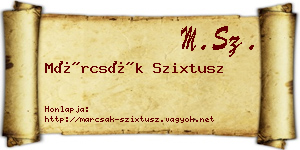 Márcsák Szixtusz névjegykártya
